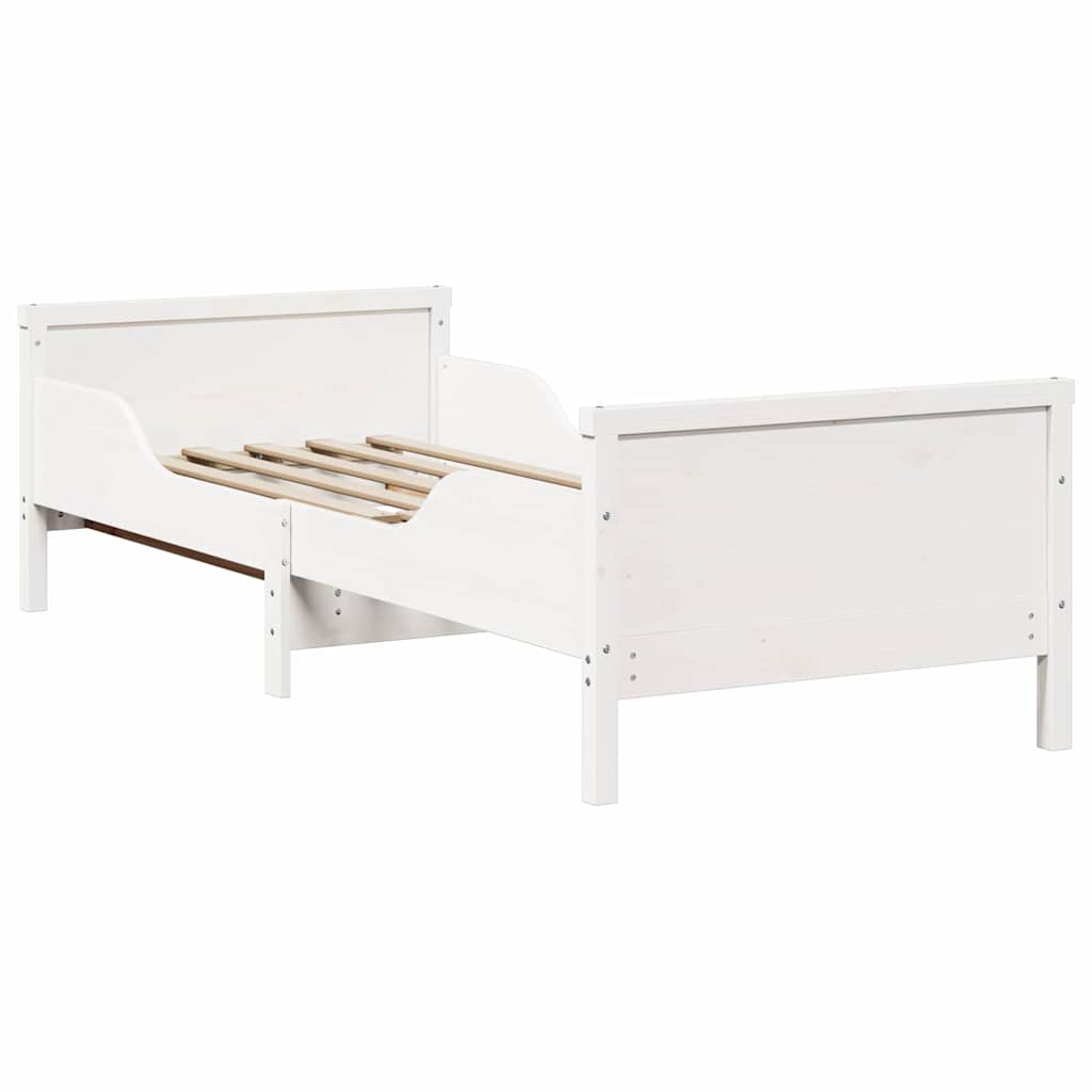Bedframe met hoofdeinde Wit 80 x 200 cm Bewerkt hout is nu te koop bij PeponiXL, paradijselijk wonen!