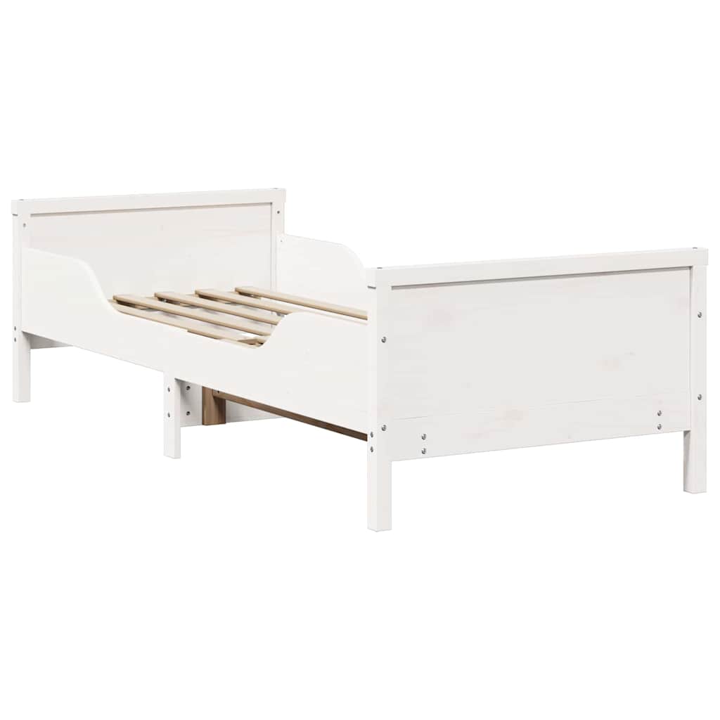 Bedframe met hoofdeinde Wit 80 x 200 cm Bewerkt hout is nu te koop bij PeponiXL, paradijselijk wonen!