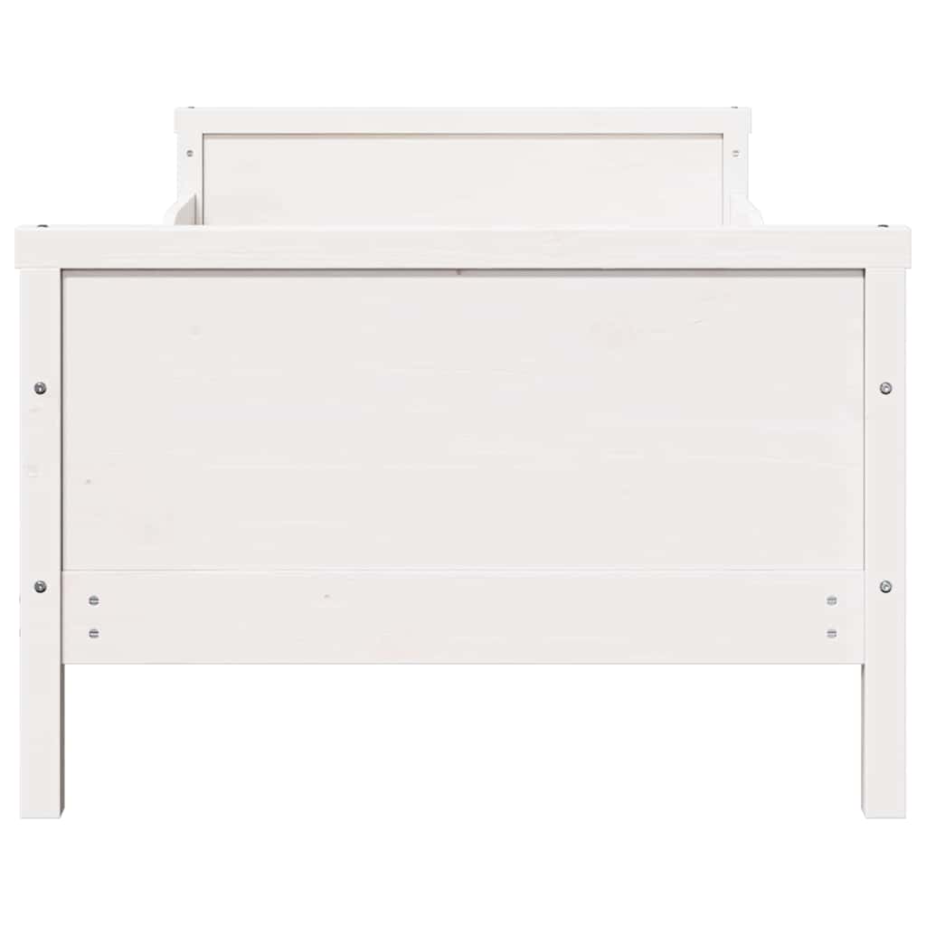 Bedframe met hoofdeinde Wit 80 x 200 cm Bewerkt hout is nu te koop bij PeponiXL, paradijselijk wonen!