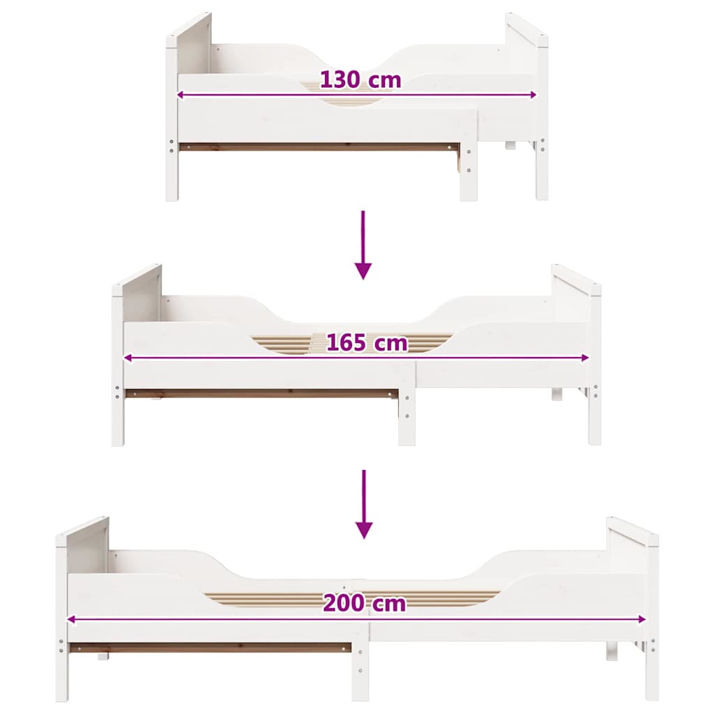 Bedframe met hoofdeinde Wit 80 x 200 cm Bewerkt hout is nu te koop bij PeponiXL, paradijselijk wonen!