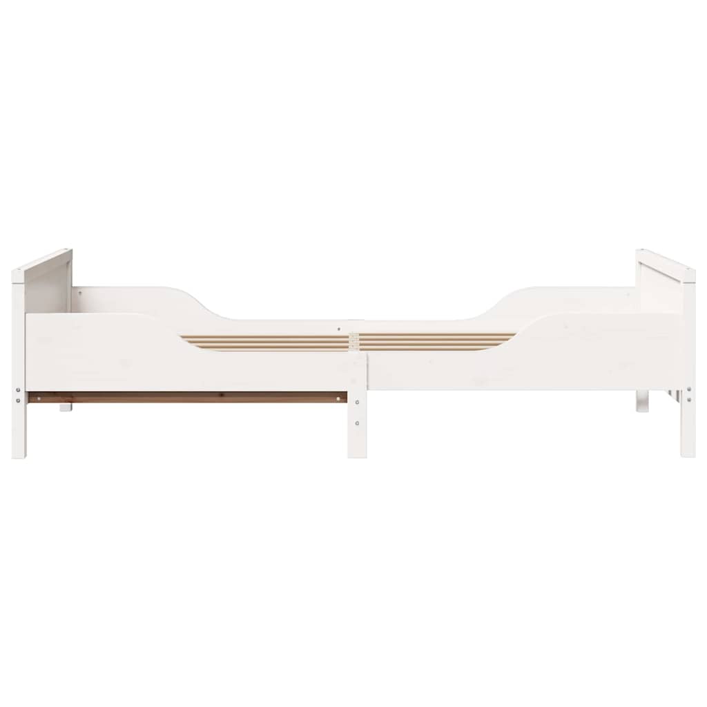 Bedframe met hoofdeinde Wit 80 x 200 cm Bewerkt hout is nu te koop bij PeponiXL, paradijselijk wonen!