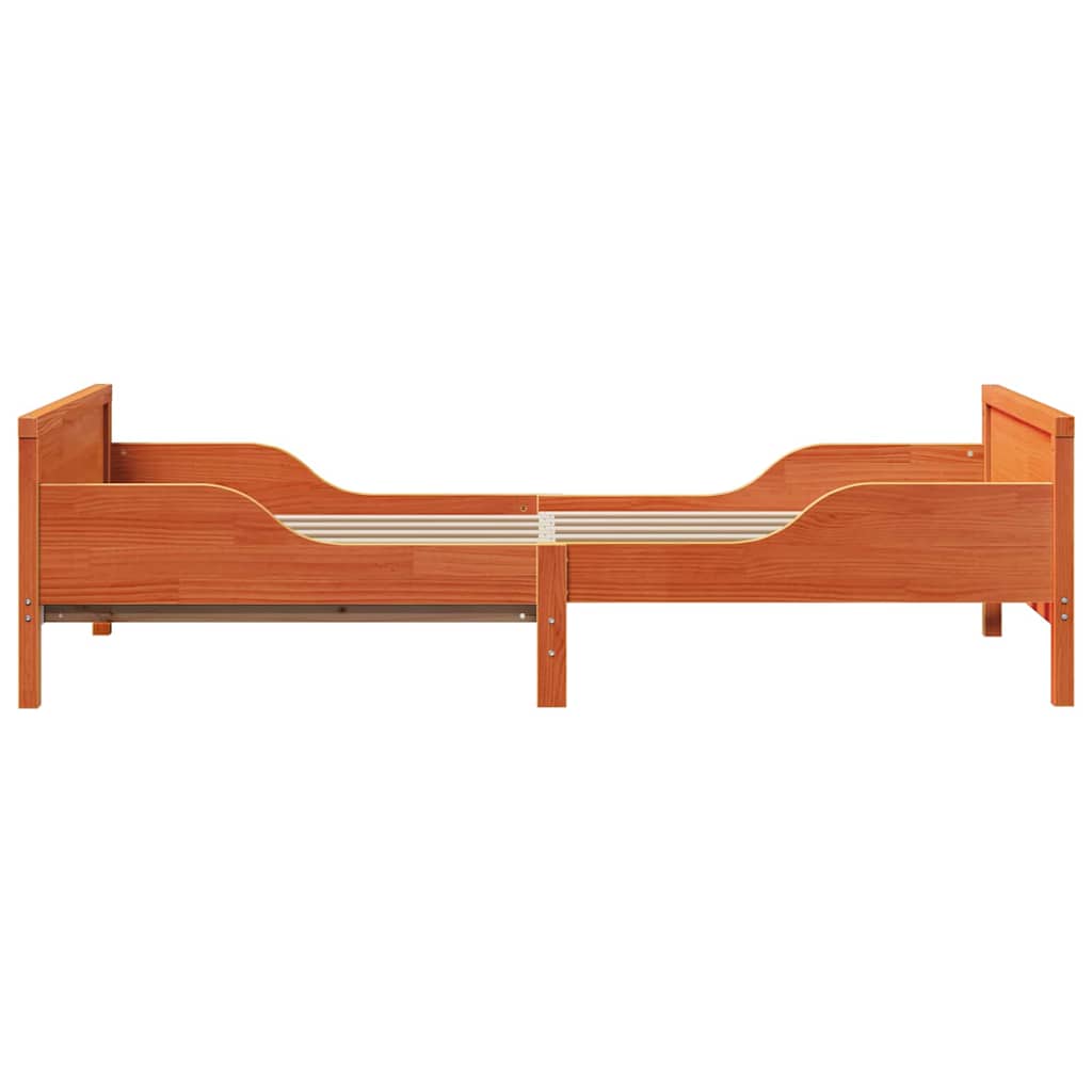 Bedframe met hoofdeinde Wasbruin 80 x 200 cm Bewerkt hout is nu te koop bij PeponiXL, paradijselijk wonen!