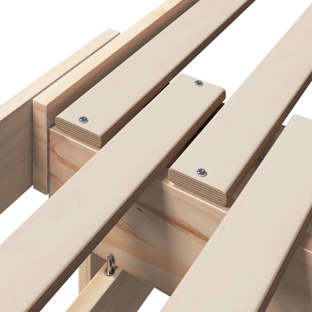 Bedframe met hoofdeinde Bruin 80 x 200 cm Bewerkt hout is nu te koop bij PeponiXL, paradijselijk wonen!