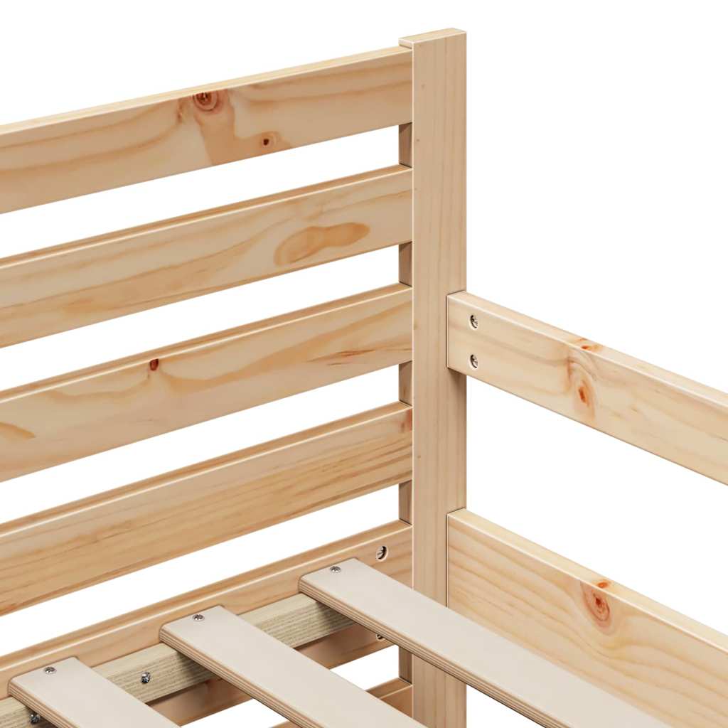 Bedframe met hoofdeinde Bruin 80 x 200 cm Bewerkt hout is nu te koop bij PeponiXL, paradijselijk wonen!