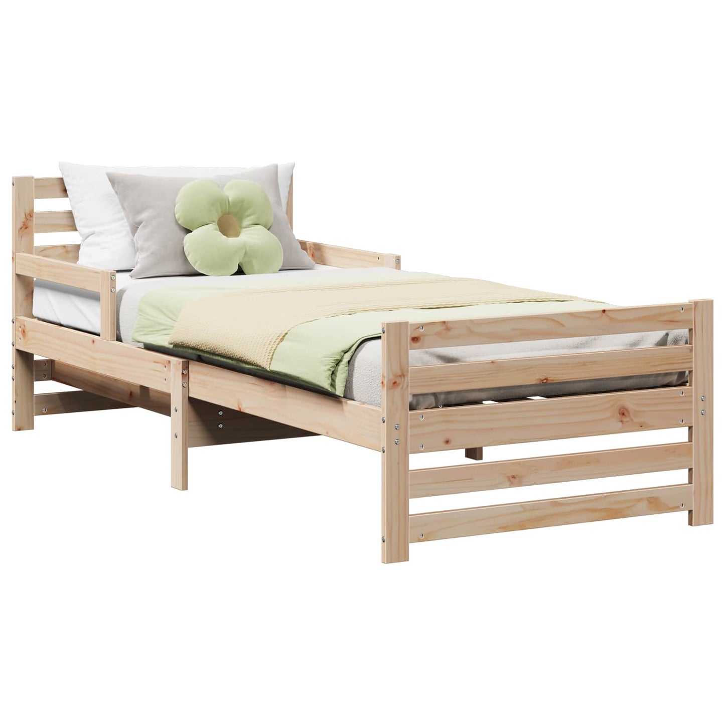 Bedframe met hoofdeinde Bruin 80 x 200 cm Bewerkt hout is nu te koop bij PeponiXL, paradijselijk wonen!