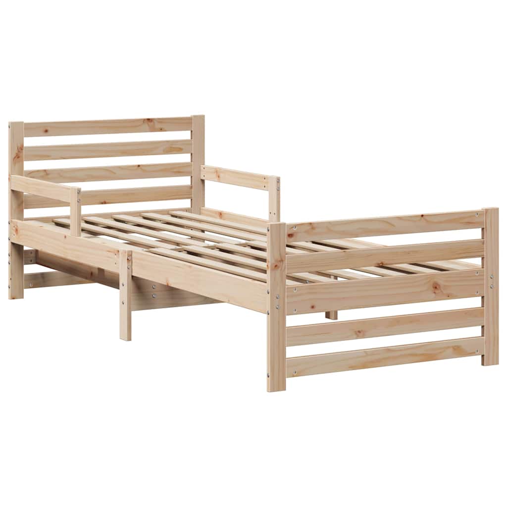 Bedframe met hoofdeinde Bruin 80 x 200 cm Bewerkt hout is nu te koop bij PeponiXL, paradijselijk wonen!