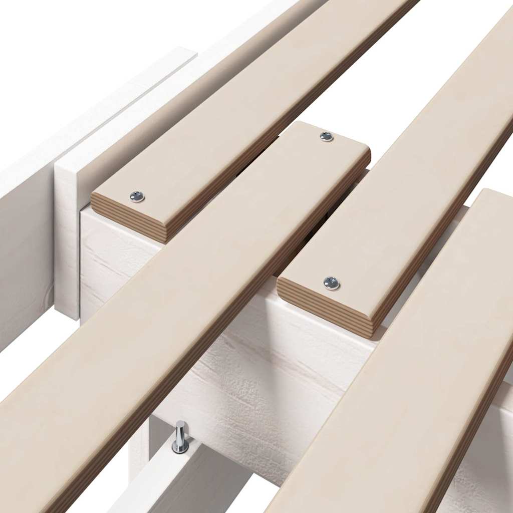 Bedframe met hoofdeinde Wit 80 x 200 cm Bewerkt hout is nu te koop bij PeponiXL, paradijselijk wonen!