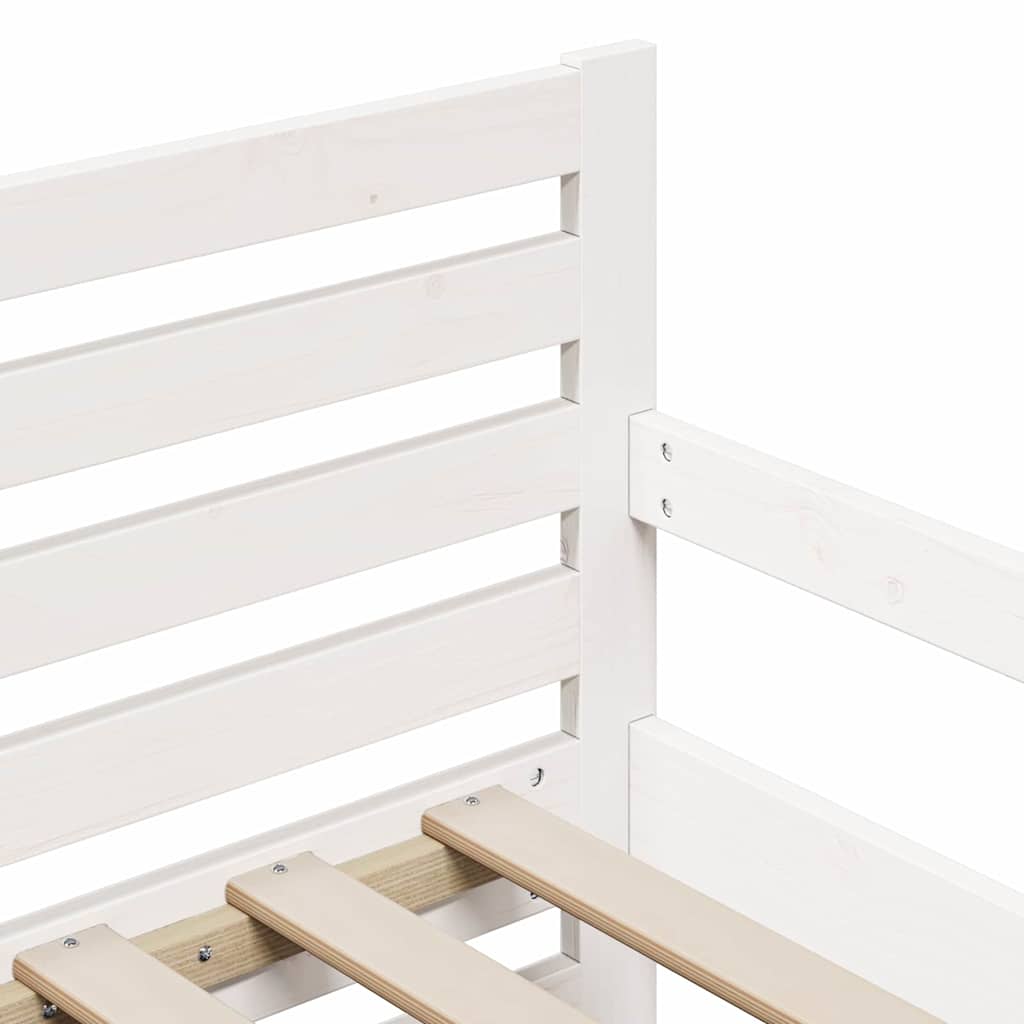 Bedframe met hoofdeinde Wit 80 x 200 cm Bewerkt hout is nu te koop bij PeponiXL, paradijselijk wonen!