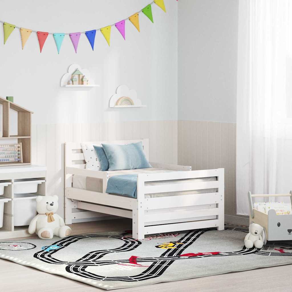 Bedframe met hoofdeinde Wit 80 x 200 cm Bewerkt hout is nu te koop bij PeponiXL, paradijselijk wonen!