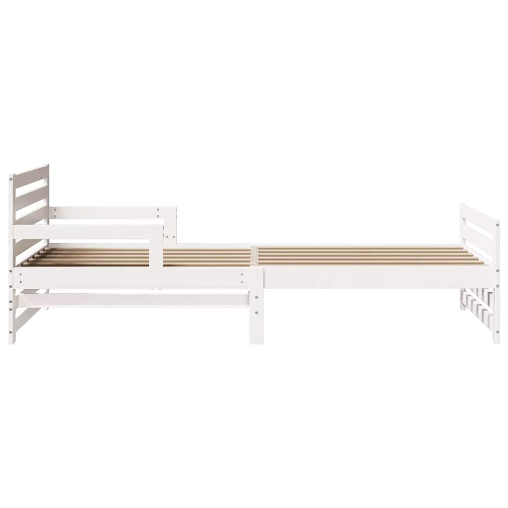 Bedframe met hoofdeinde Wit 80 x 200 cm Bewerkt hout is nu te koop bij PeponiXL, paradijselijk wonen!
