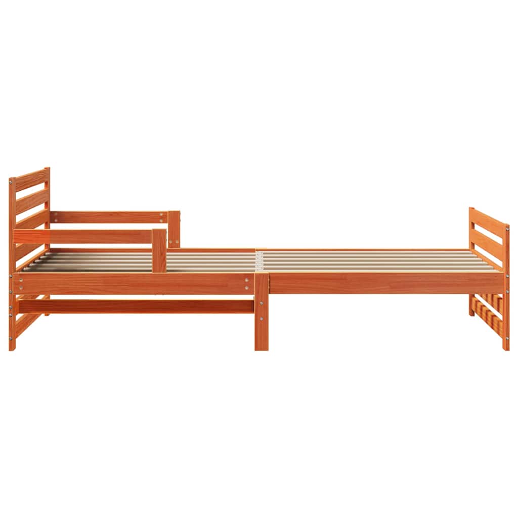 Bedframe met hoofdeinde Wasbruin 80 x 200 cm Bewerkt hout is nu te koop bij PeponiXL, paradijselijk wonen!