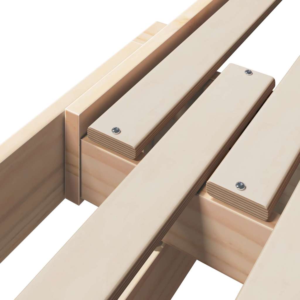 Bedframe met hoofdeinde Bruin 80 x 200 cm Bewerkt hout is nu te koop bij PeponiXL, paradijselijk wonen!
