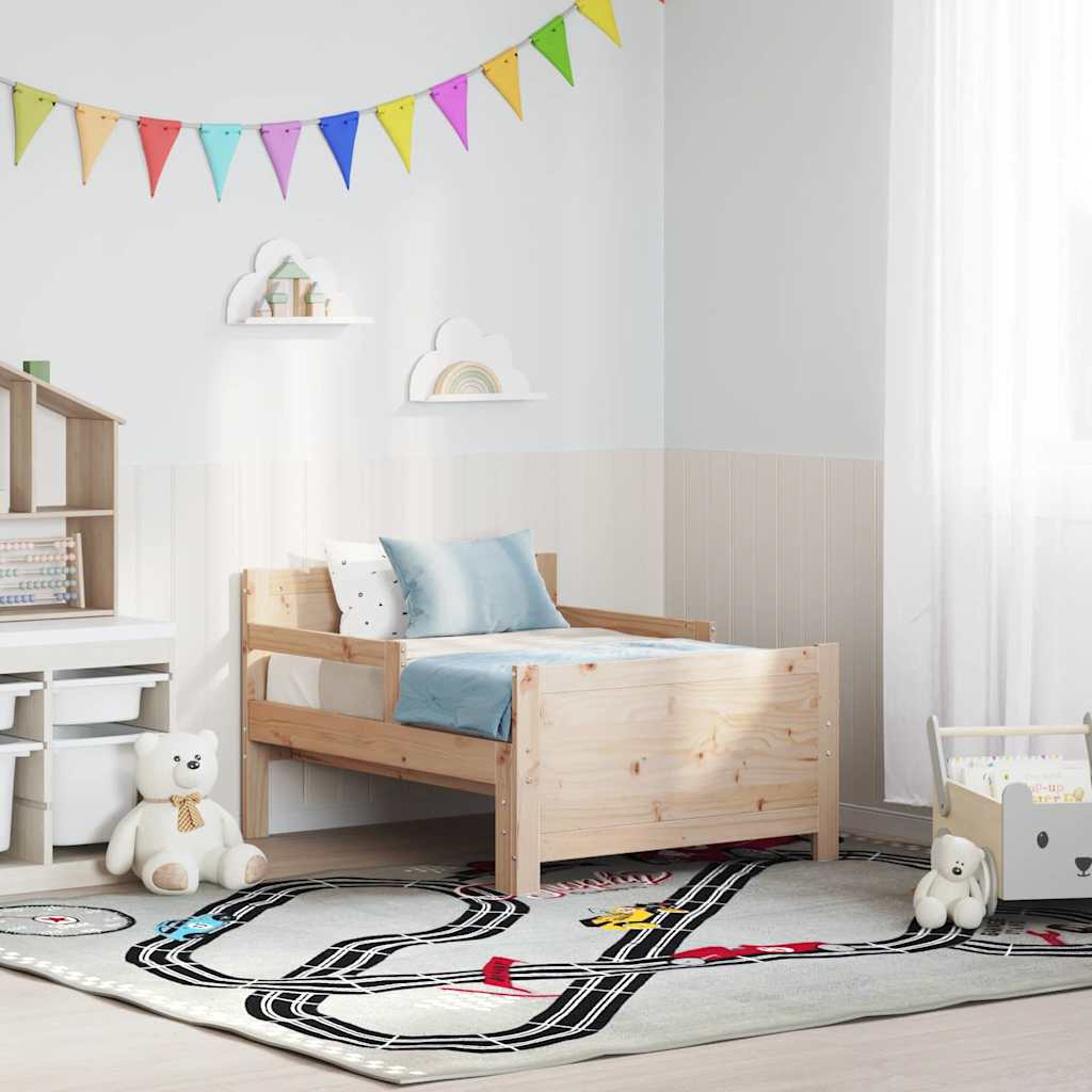 Bedframe met hoofdeinde Bruin 80 x 200 cm Bewerkt hout is nu te koop bij PeponiXL, paradijselijk wonen!