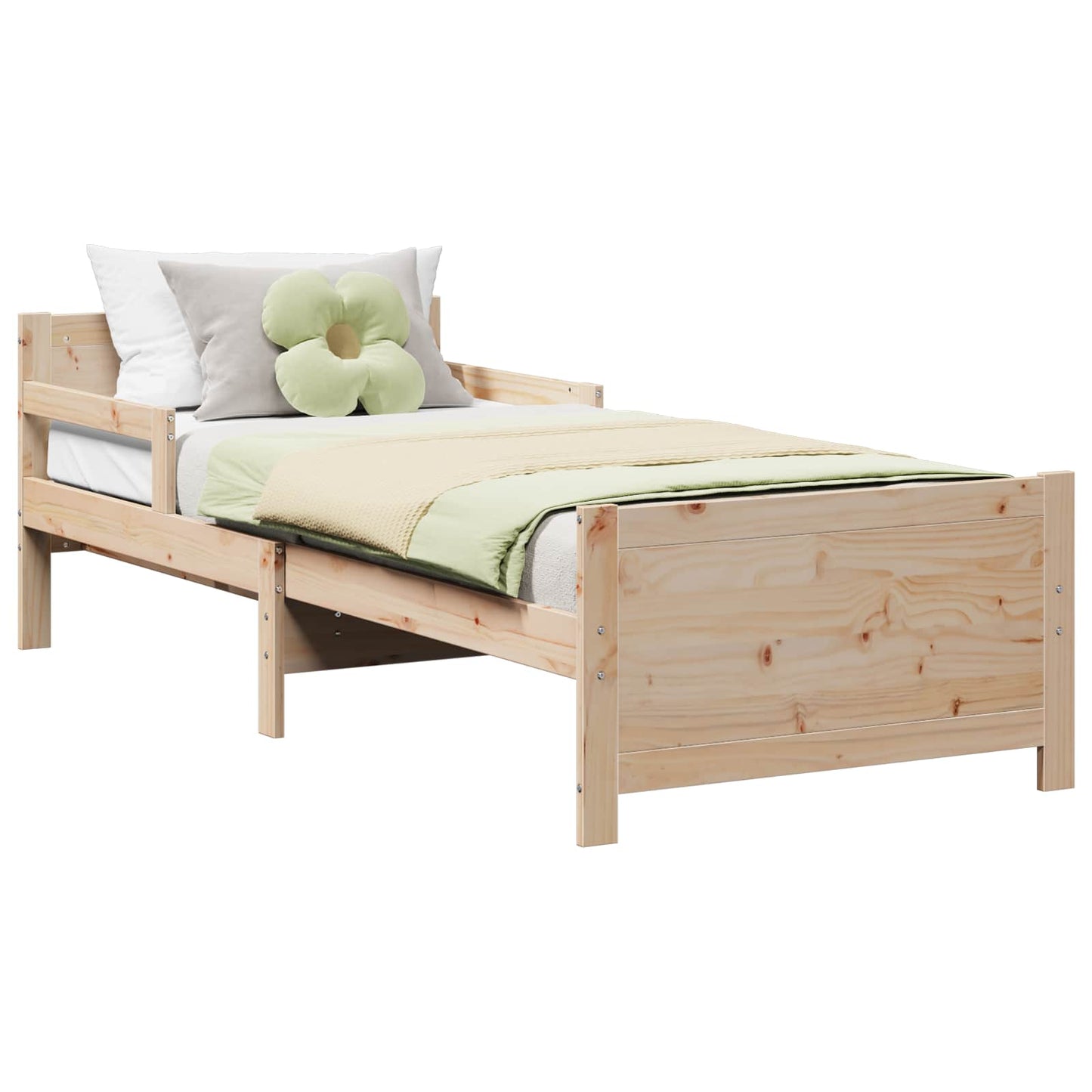 Bedframe met hoofdeinde Bruin 80 x 200 cm Bewerkt hout is nu te koop bij PeponiXL, paradijselijk wonen!