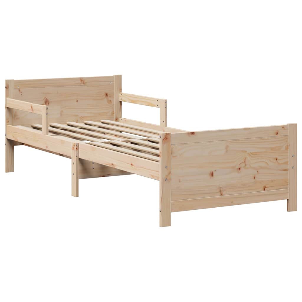Bedframe met hoofdeinde Bruin 80 x 200 cm Bewerkt hout is nu te koop bij PeponiXL, paradijselijk wonen!