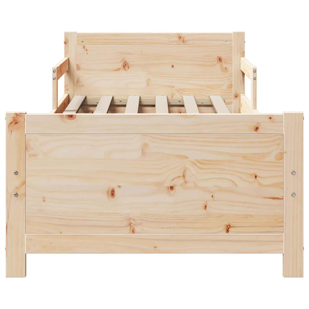 Bedframe met hoofdeinde Bruin 80 x 200 cm Bewerkt hout is nu te koop bij PeponiXL, paradijselijk wonen!