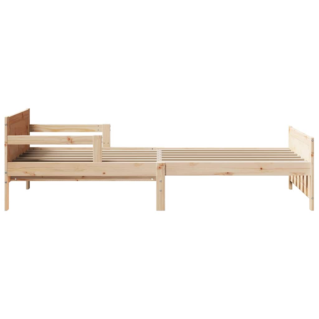 Bedframe met hoofdeinde Bruin 80 x 200 cm Bewerkt hout is nu te koop bij PeponiXL, paradijselijk wonen!