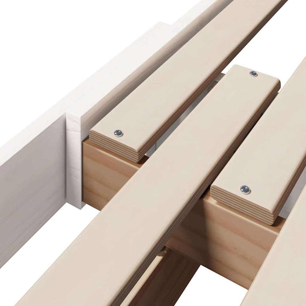 Bedframe met hoofdeinde Wit 80 x 200 cm Bewerkt hout is nu te koop bij PeponiXL, paradijselijk wonen!