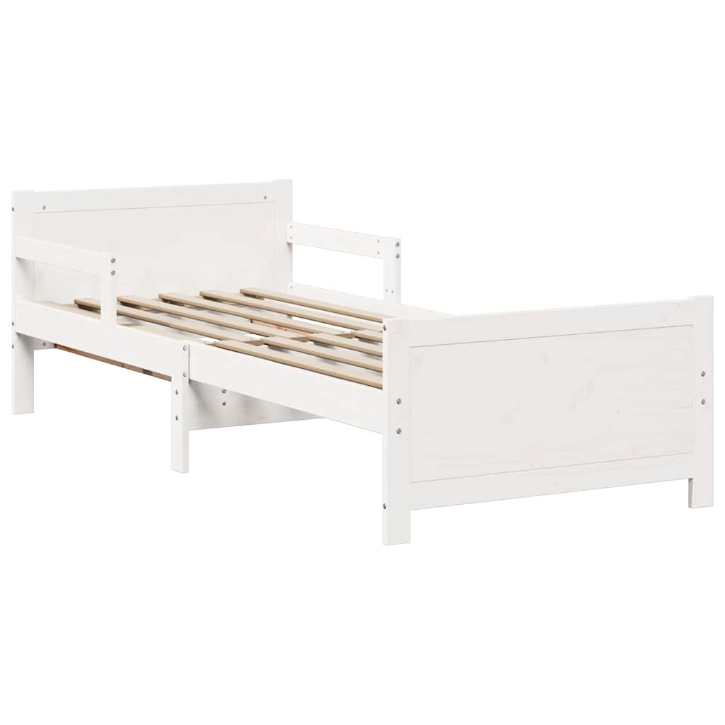 Bedframe met hoofdeinde Wit 80 x 200 cm Bewerkt hout is nu te koop bij PeponiXL, paradijselijk wonen!