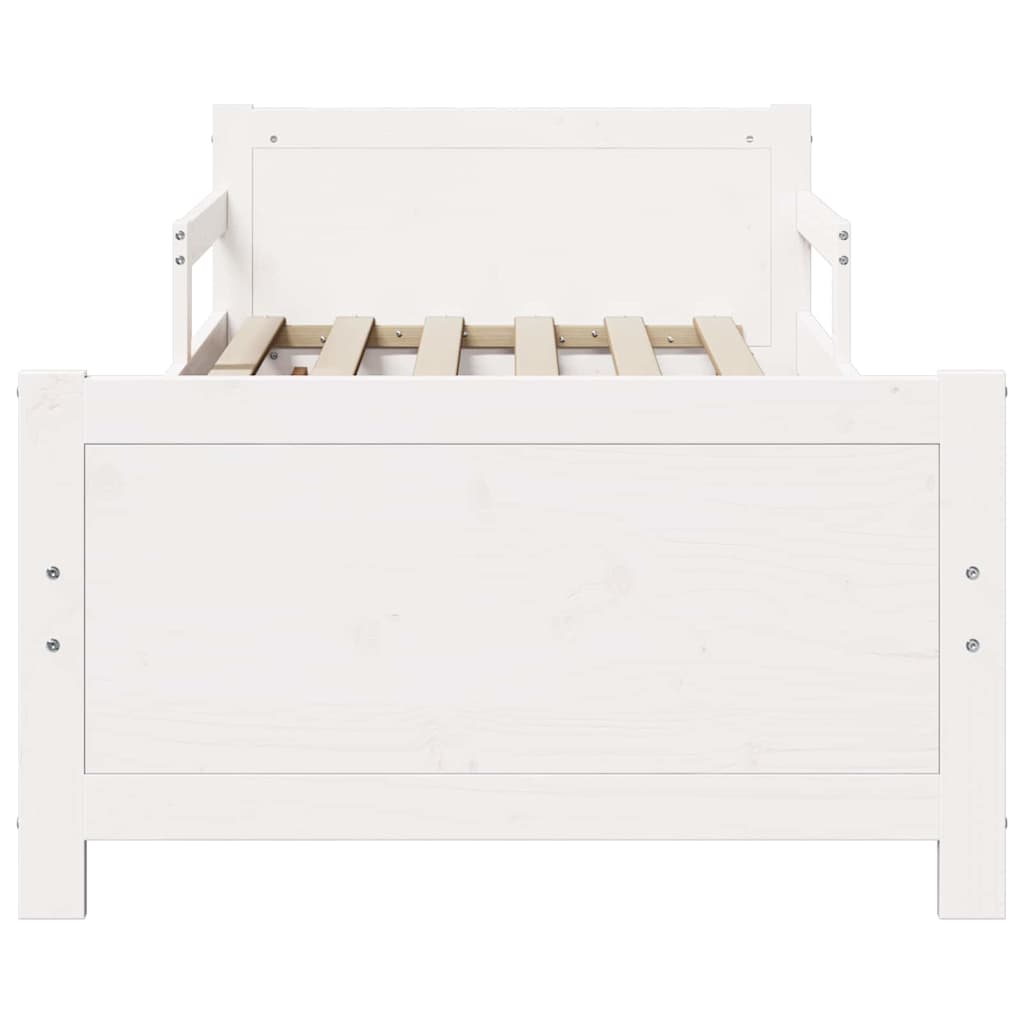 Bedframe met hoofdeinde Wit 80 x 200 cm Bewerkt hout is nu te koop bij PeponiXL, paradijselijk wonen!