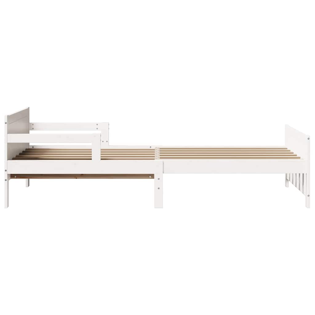 Bedframe met hoofdeinde Wit 80 x 200 cm Bewerkt hout is nu te koop bij PeponiXL, paradijselijk wonen!