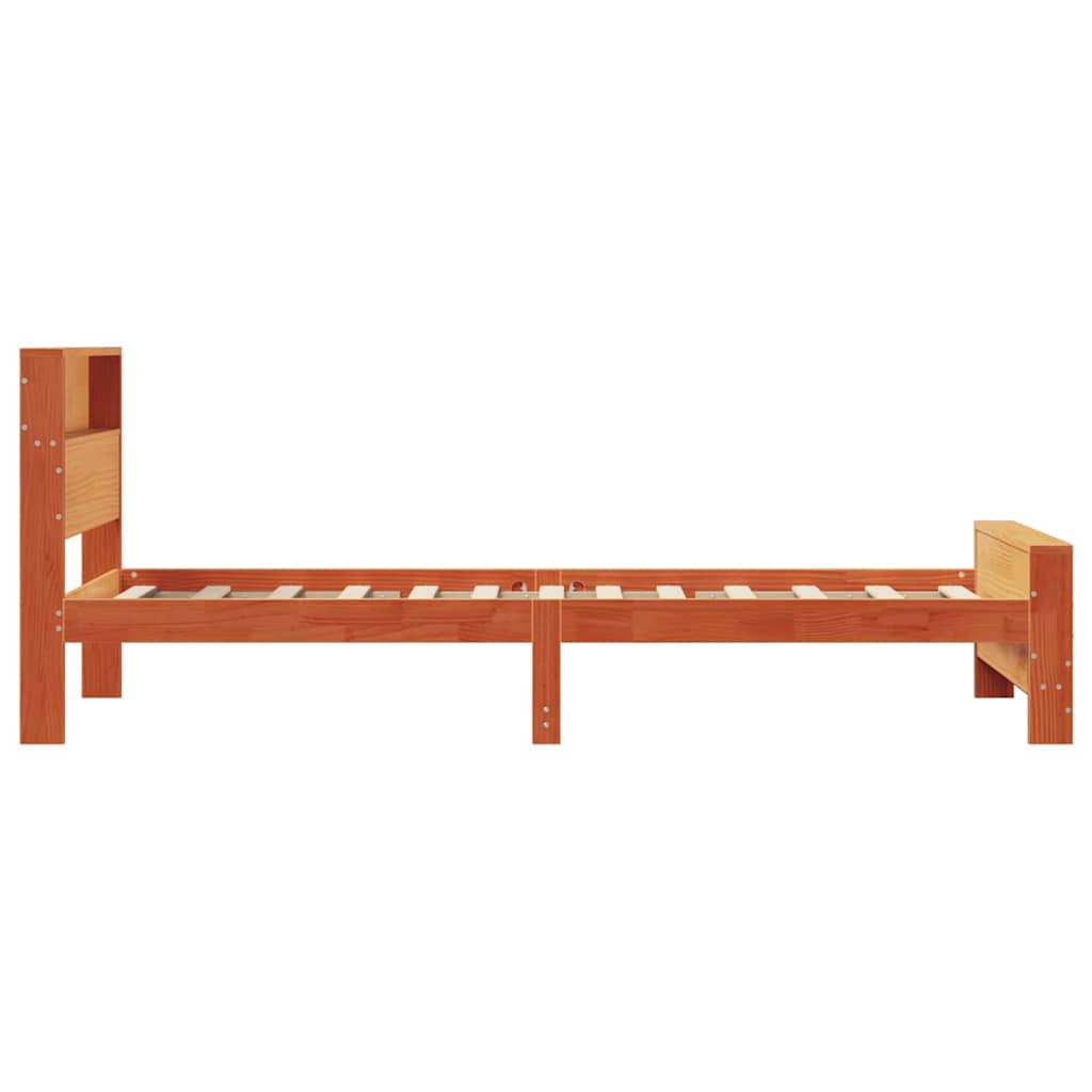 Bedframe met hoofdeinde Wasbruin 100 x 200 cm Bewerkt hout is nu te koop bij PeponiXL, paradijselijk wonen!