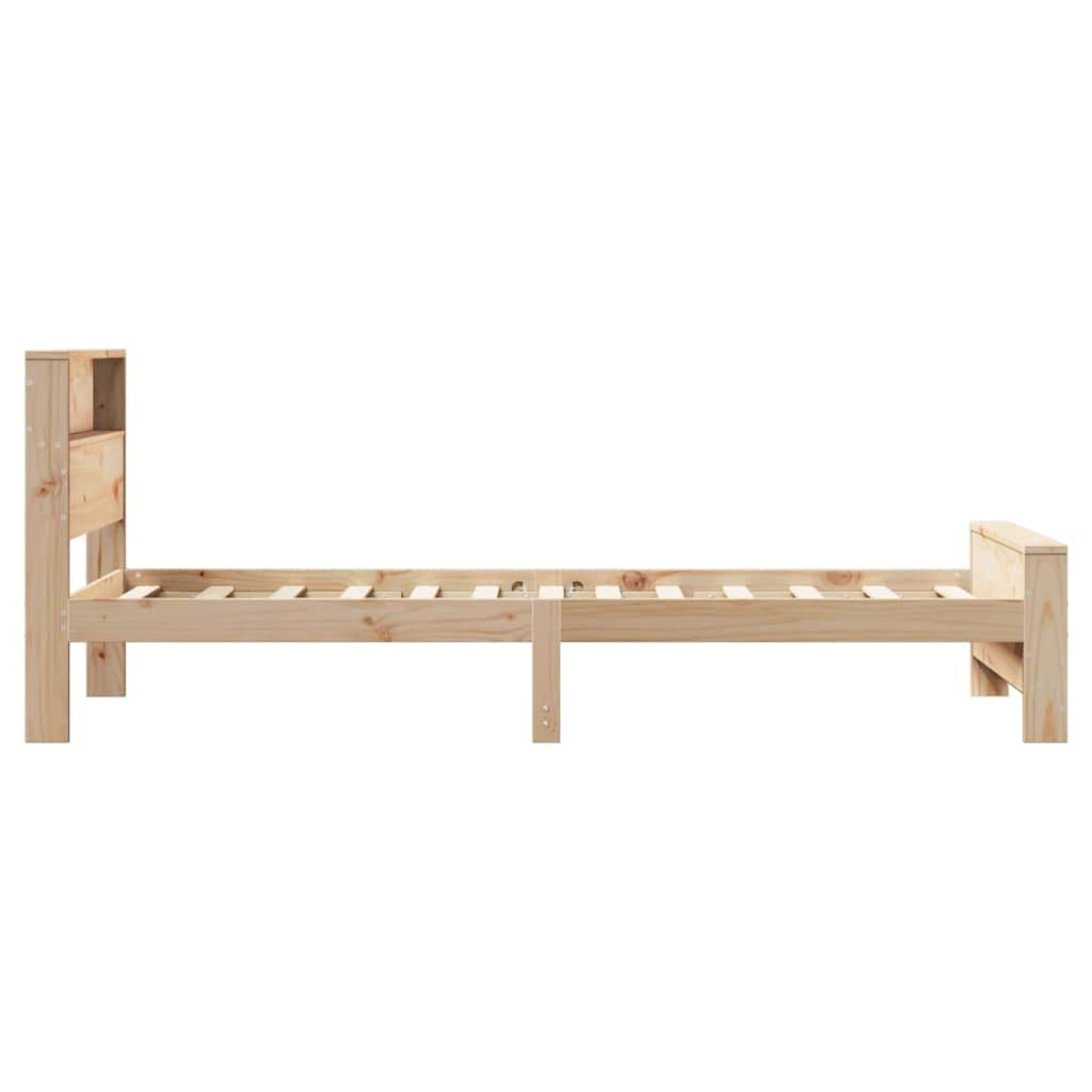 Bedframe met hoofdeinde Bruin 90 x 200 cm Bewerkt hout is nu te koop bij PeponiXL, paradijselijk wonen!