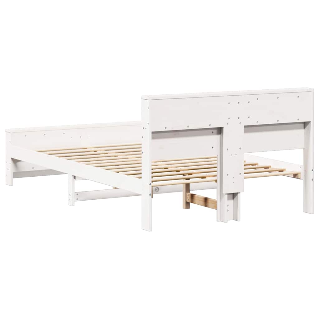 Bedframe met hoofdeinde Wit 140 x 190 cm Bewerkt hout is nu te koop bij PeponiXL, paradijselijk wonen!