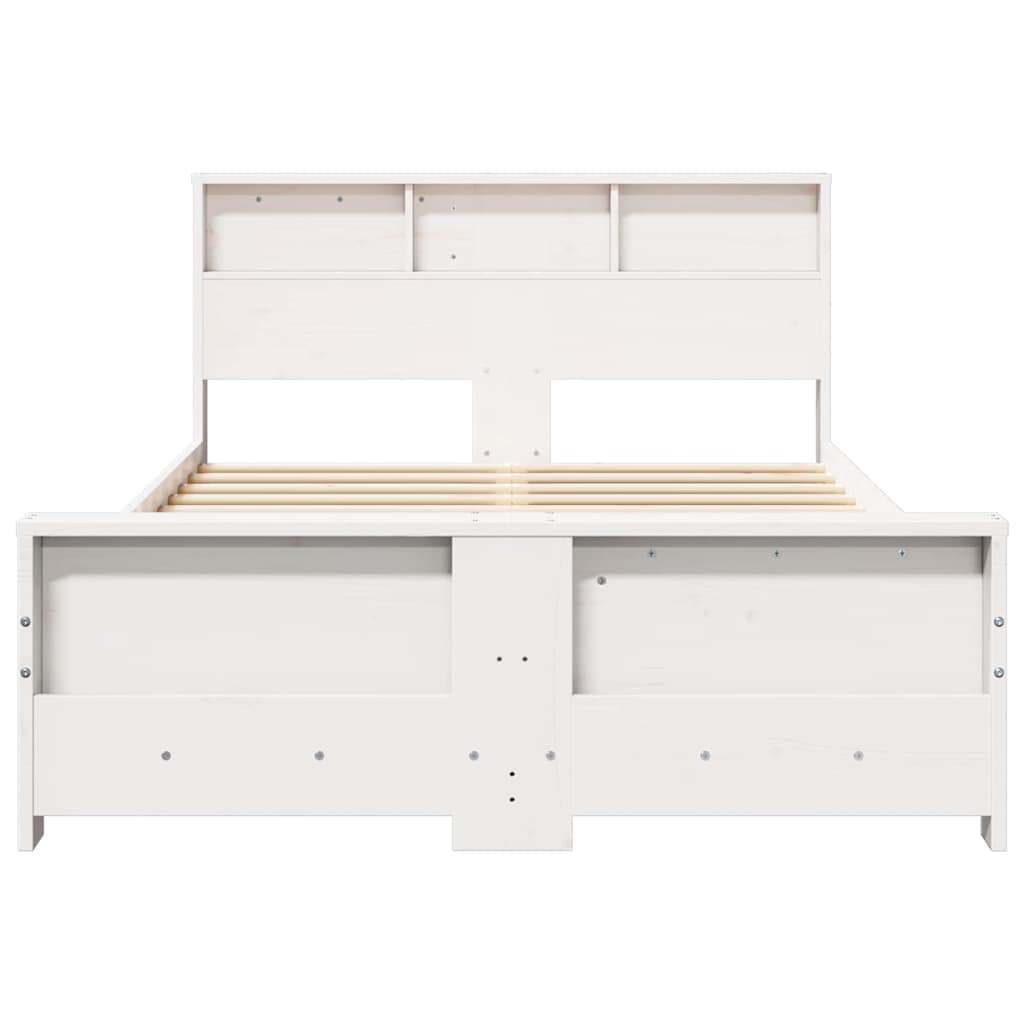 Bedframe met hoofdeinde Wit 140 x 190 cm Bewerkt hout is nu te koop bij PeponiXL, paradijselijk wonen!