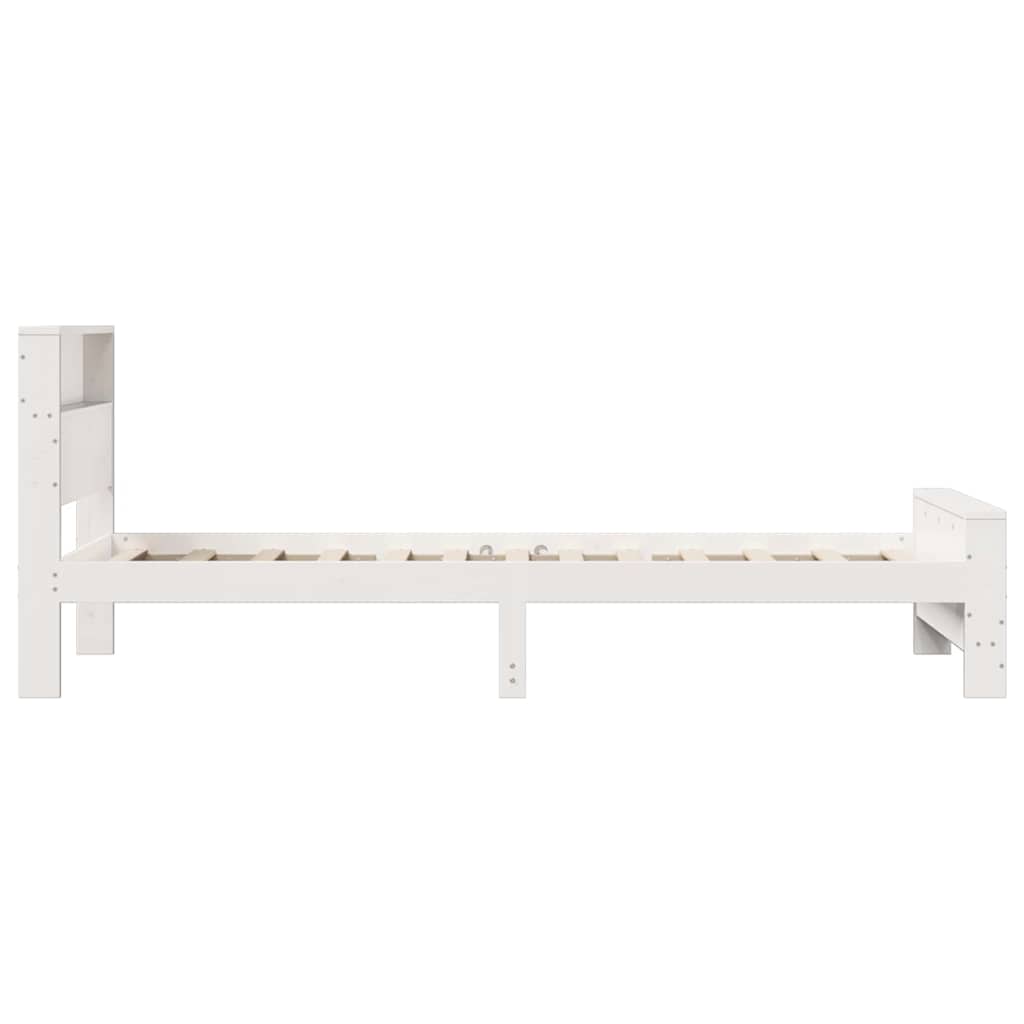 Bedframe met hoofdeinde Wit 90 x 190 cm Bewerkt hout is nu te koop bij PeponiXL, paradijselijk wonen!