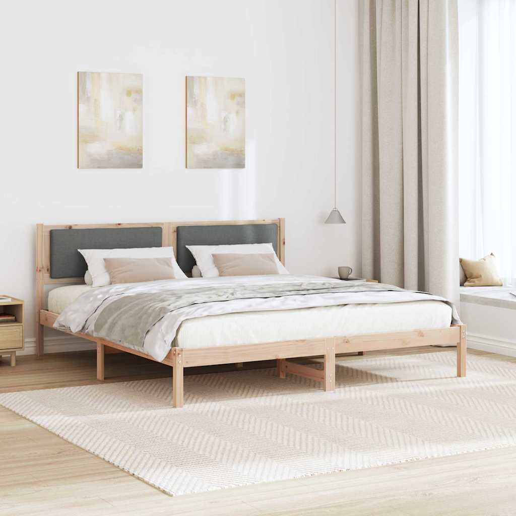 Bedframe Donkergrijs 180 x 200 cm Massief grenenhout is nu te koop bij PeponiXL, paradijselijk wonen!