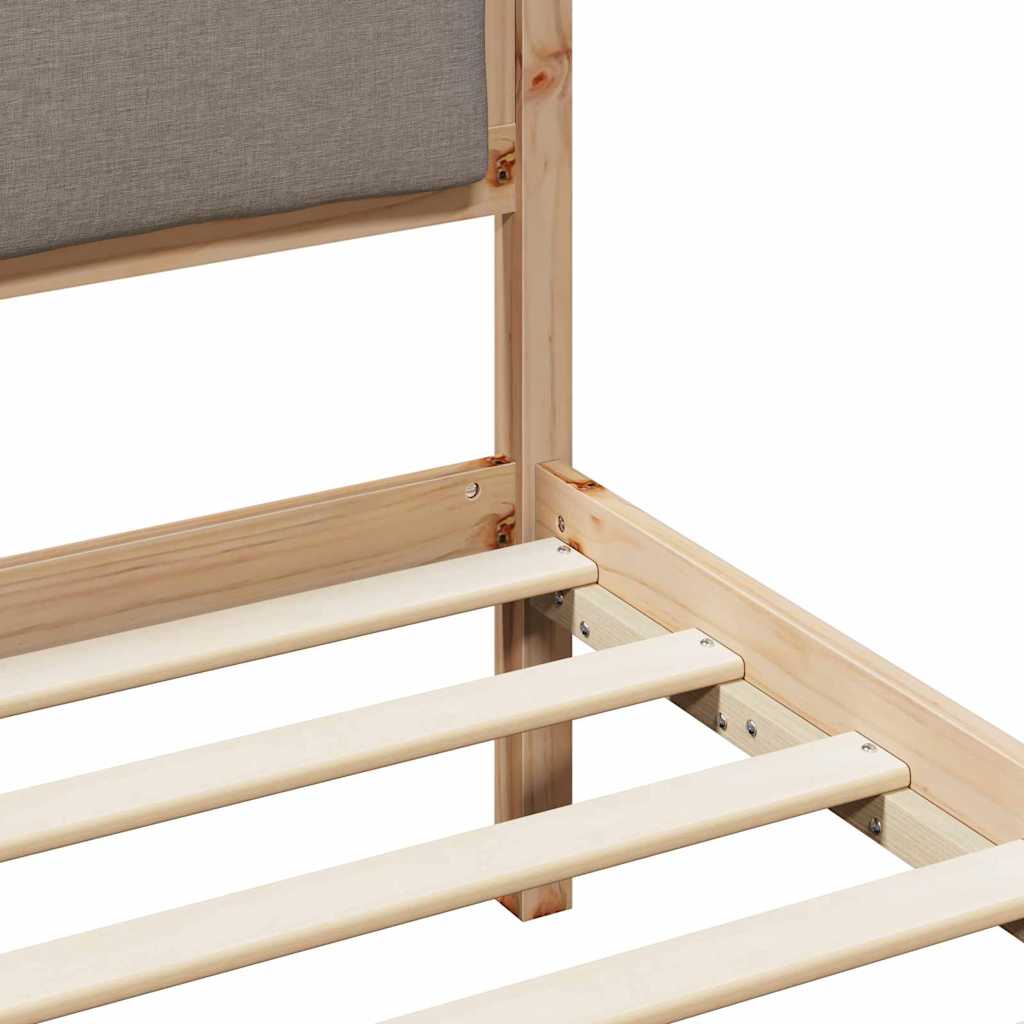 Bedframe met hoofdeinde Taupe 160 x 200 cm Massief grenenhout is nu te koop bij PeponiXL, paradijselijk wonen!
