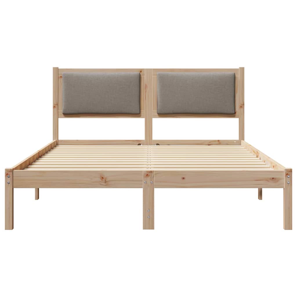 Bedframe met hoofdeinde Taupe 160 x 200 cm Massief grenenhout is nu te koop bij PeponiXL, paradijselijk wonen!