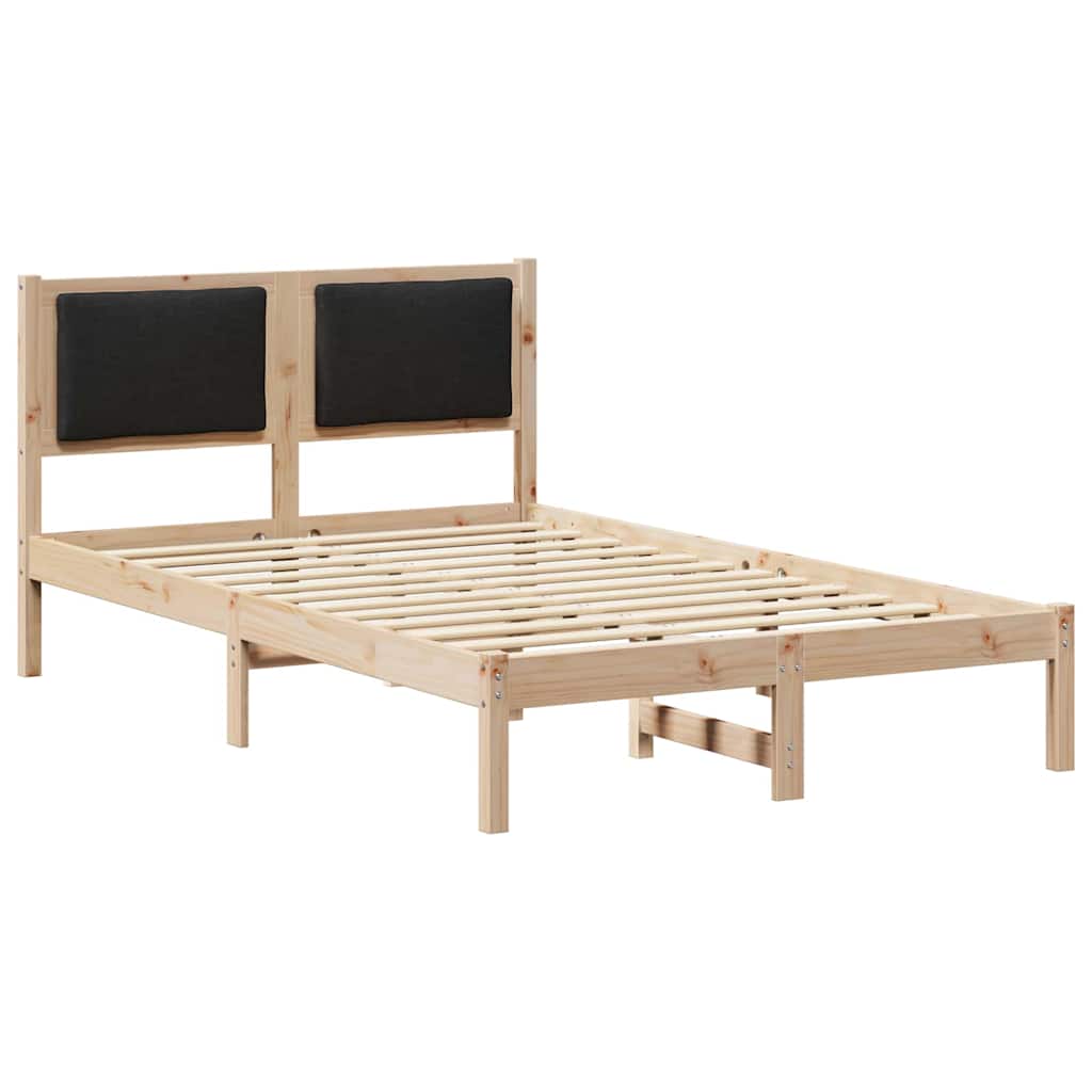 Bedframe met hoofdeinde Zwart 120 x 200 cm Massief grenenhout is nu te koop bij PeponiXL, paradijselijk wonen!