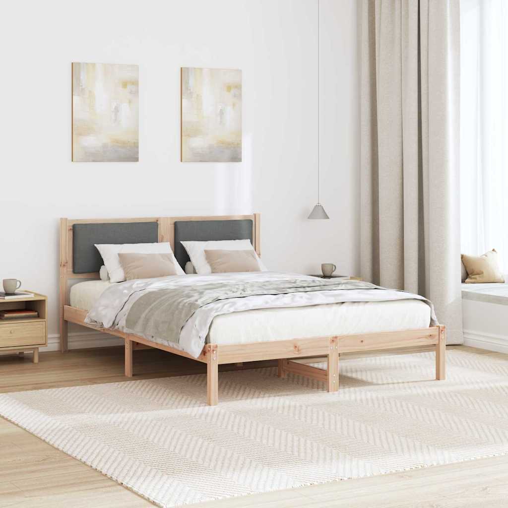 Bedframe Donkergrijs 140 x 190 cm Massief grenenhout is nu te koop bij PeponiXL, paradijselijk wonen!