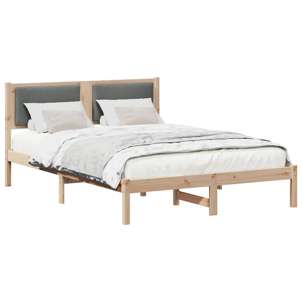 Bedframe Donkergrijs 135 x 190 cm Massief grenenhout is nu te koop bij PeponiXL, paradijselijk wonen!