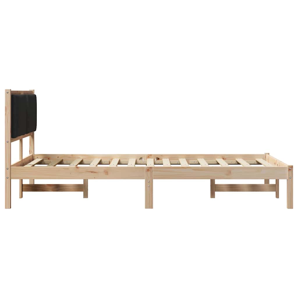 Bedframe met hoofdeinde Zwart 120 x 190 cm Massief grenenhout is nu te koop bij PeponiXL, paradijselijk wonen!