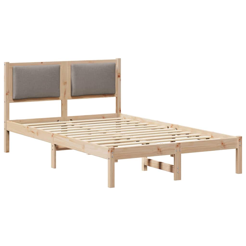 Bedframe met hoofdeinde Taupe 120 x 190 cm Massief grenenhout is nu te koop bij PeponiXL, paradijselijk wonen!