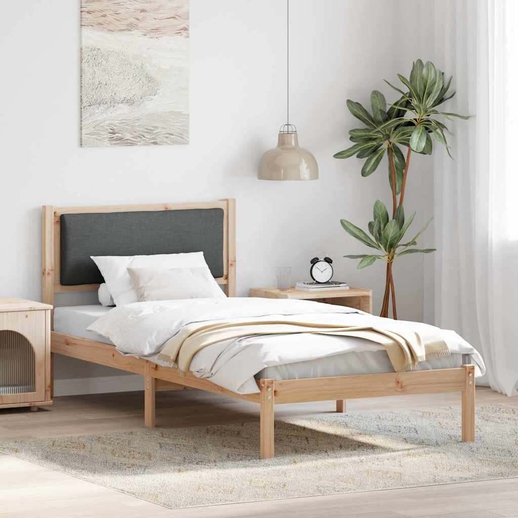 Bedframe Donkergrijs 90 x 200 cm Massief grenenhout is nu te koop bij PeponiXL, paradijselijk wonen!