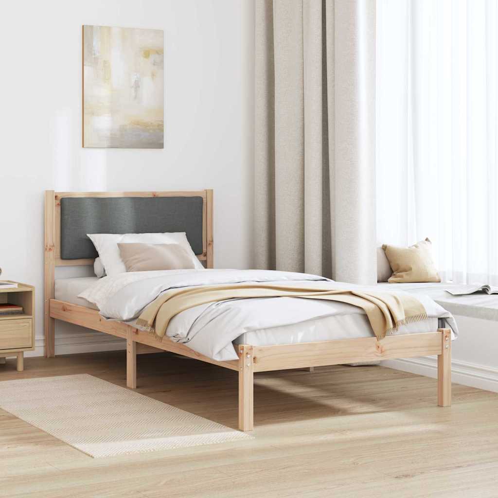 Bedframe Donkergrijs 90 x 200 cm Massief grenenhout is nu te koop bij PeponiXL, paradijselijk wonen!