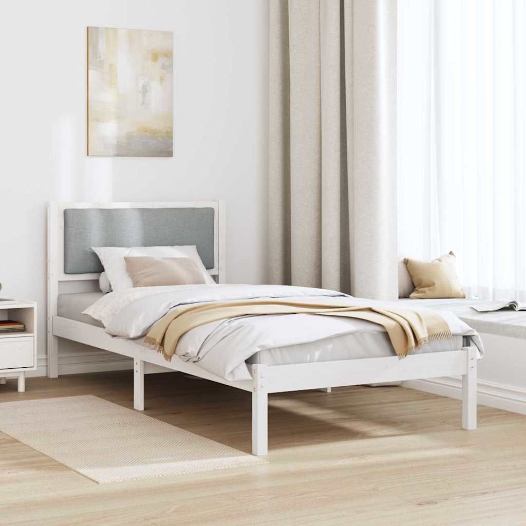 Bedframe Lichtgrijs 90 x 200 cm Massief grenenhout is nu te koop bij PeponiXL, paradijselijk wonen!
