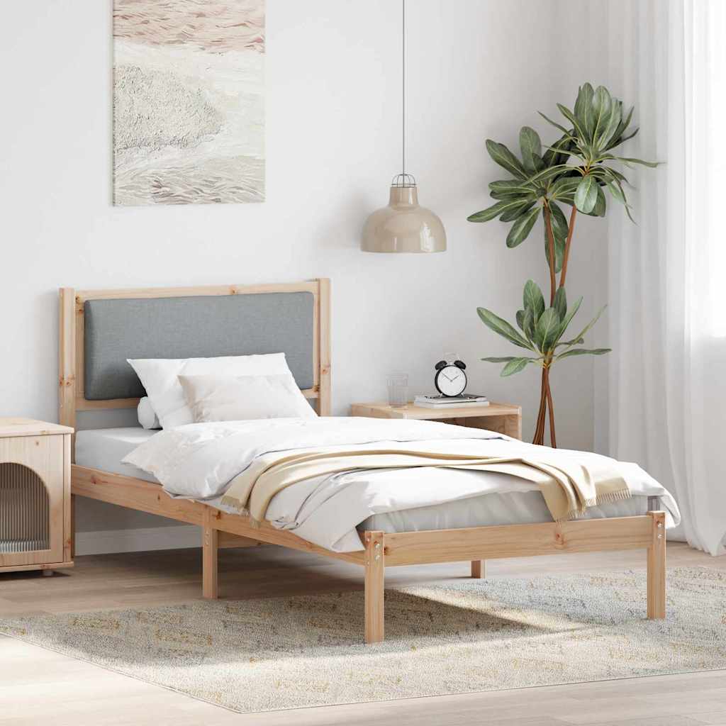 Bedframe Lichtgrijs 90 x 190 cm Massief grenenhout is nu te koop bij PeponiXL, paradijselijk wonen!