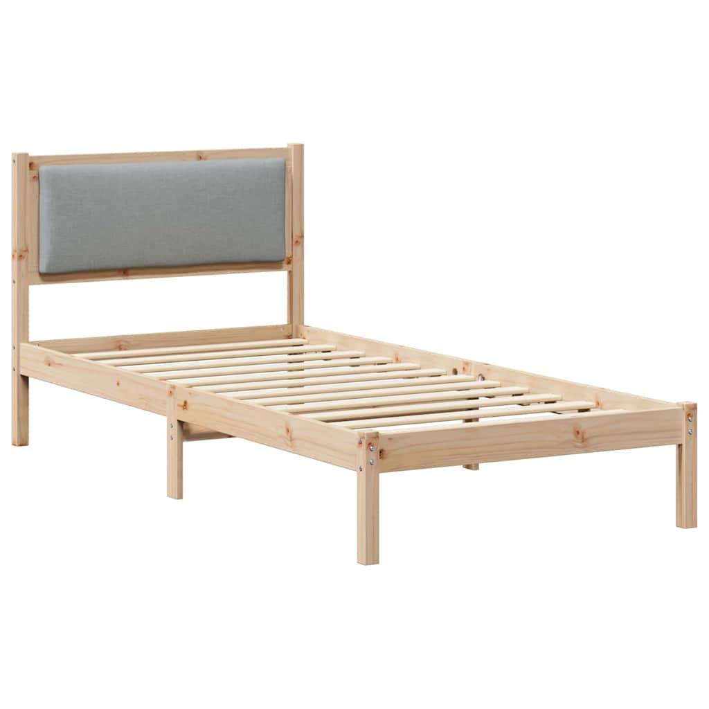 Bedframe Lichtgrijs 90 x 190 cm Massief grenenhout is nu te koop bij PeponiXL, paradijselijk wonen!
