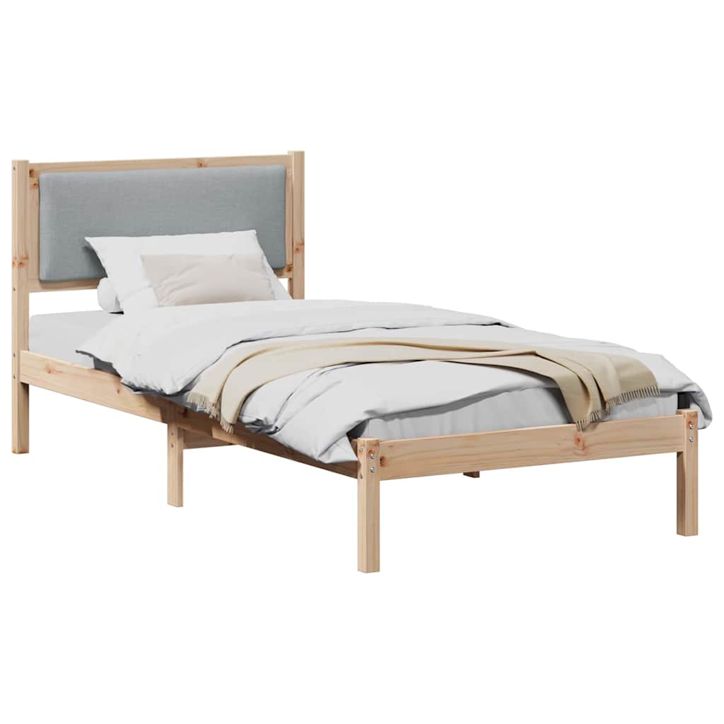 Bedframe Lichtgrijs 90 x 190 cm Massief grenenhout is nu te koop bij PeponiXL, paradijselijk wonen!