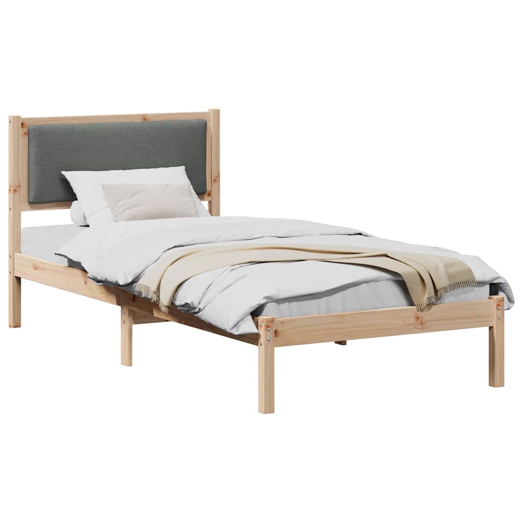 Bedframe Donkergrijs 90 x 190 cm Massief grenenhout is nu te koop bij PeponiXL, paradijselijk wonen!