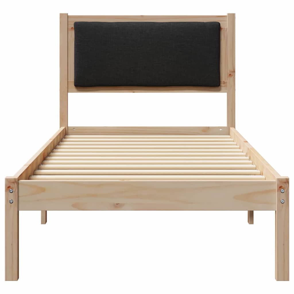 Bedframe met hoofdeinde Zwart 80 x 190 cm Massief grenenhout is nu te koop bij PeponiXL, paradijselijk wonen!