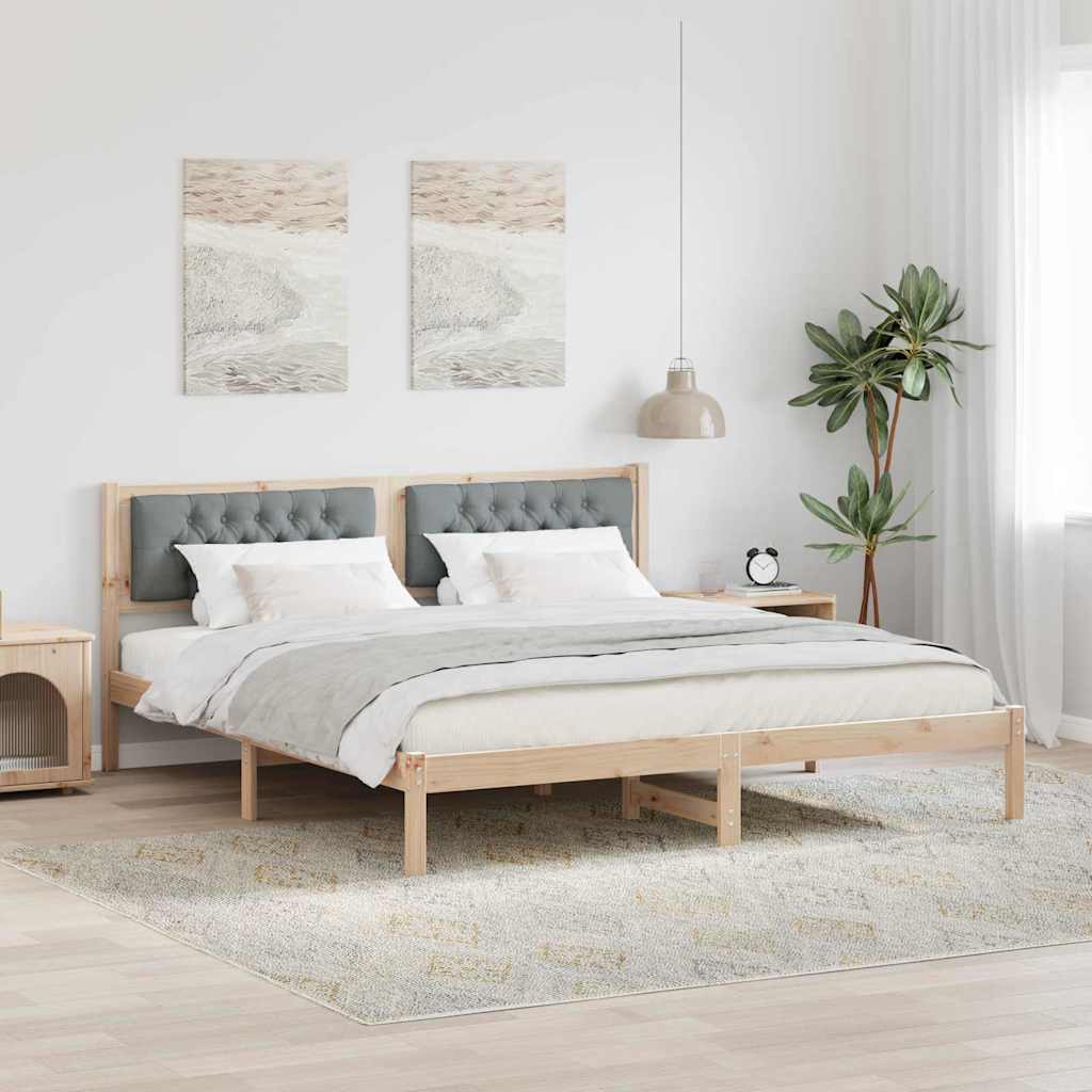 Bedframe Lichtgrijs 160 x 200 cm Massief grenenhout is nu te koop bij PeponiXL, paradijselijk wonen!