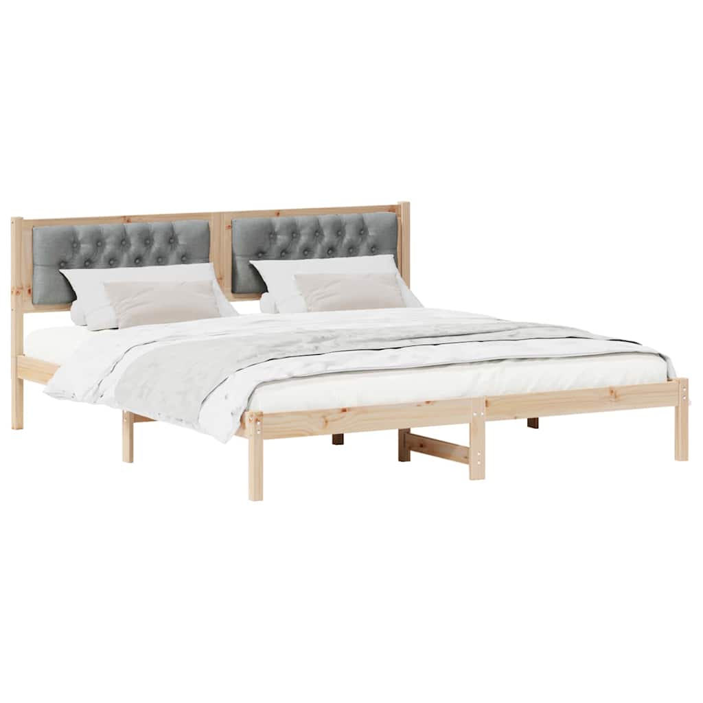Bedframe Lichtgrijs 160 x 200 cm Massief grenenhout is nu te koop bij PeponiXL, paradijselijk wonen!