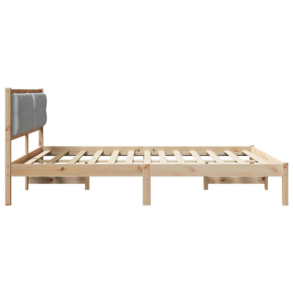 Bedframe Lichtgrijs 160 x 200 cm Massief grenenhout is nu te koop bij PeponiXL, paradijselijk wonen!