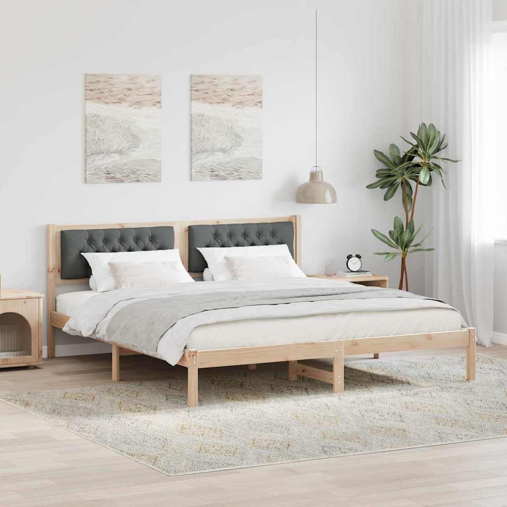 Bedframe Donkergrijs 160 x 200 cm Massief grenenhout is nu te koop bij PeponiXL, paradijselijk wonen!